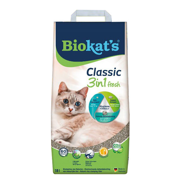 Biokats Fresh 3in1 Katzenstreu (klumpend) 18 Liter mit Frühlingsduft