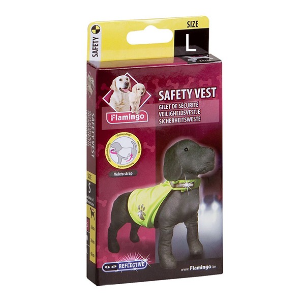 Karlie Day & Night Safety Dog Sicherheitsweste Größe L neongelb Länge: 40 cm