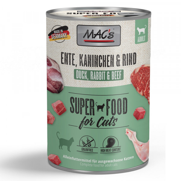 MAC's Cat Ente, Kaninchen & Rind 400 g Dose