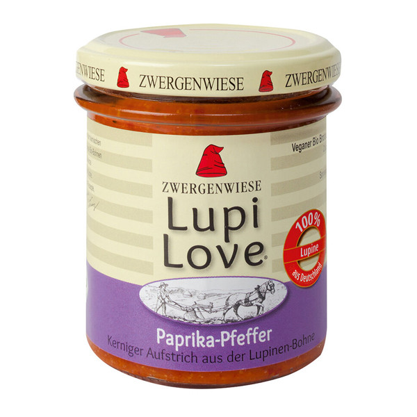 Zwergenwiese Lupi Love Bio-Brotaufstrich aus Lupine mit Paprika-Pfeffer 165 g