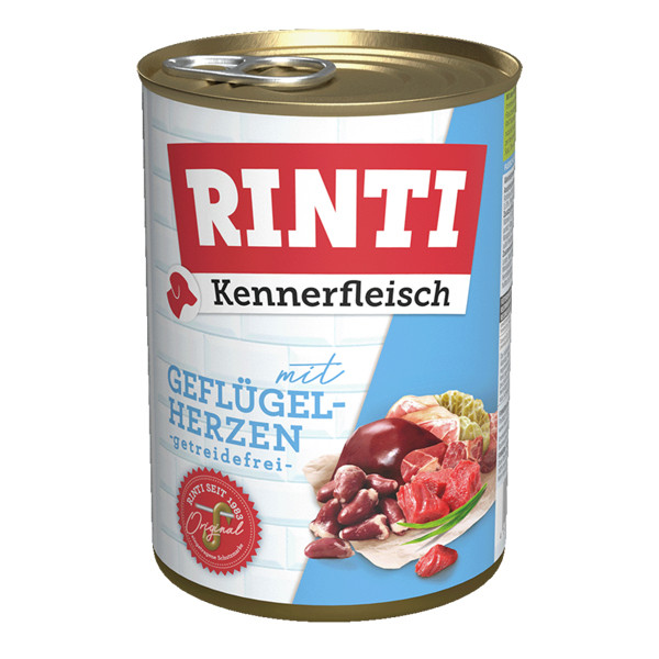 Rinti Kennerfleisch Geflügelherzen Dose 400 g getreidefrei