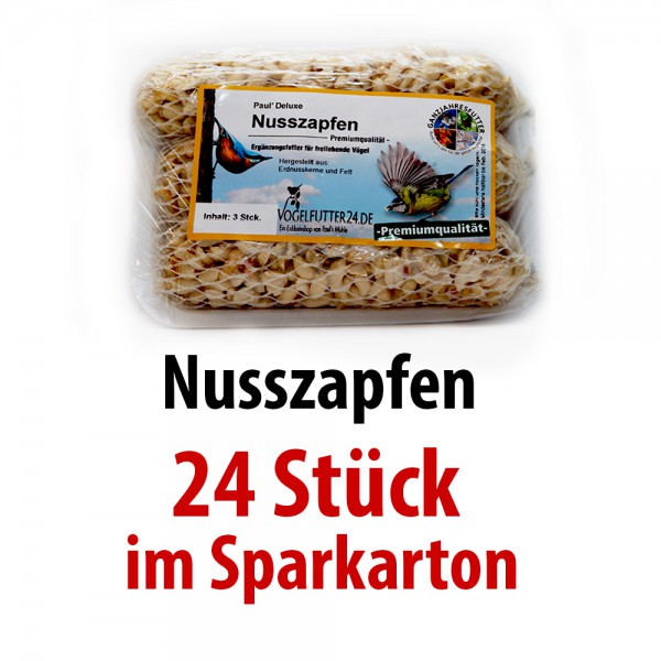 Pauls Deluxe Nusszapfen (Sauerland) 24 Packungen mit je 3 Zapfen im SPARKARTON