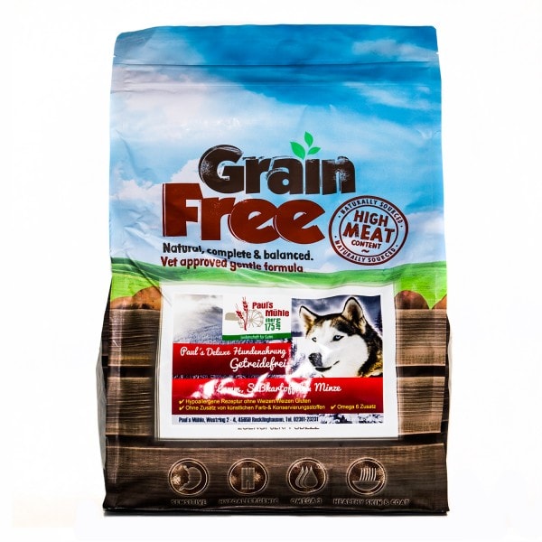 Pauls Deluxe Grain Free für Hunde mit Lamm Süßkartoffeln und Minze 2 kg