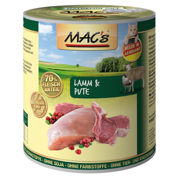 MAC’s Cat Lamm & Pute getreidefrei 800 g Dose