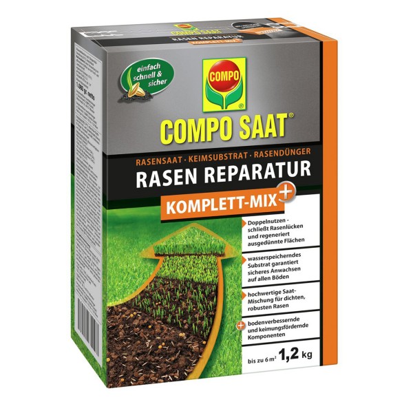COMPO SAAT® Rasen Reparatur Komplett-Mix+ NEU 1,2 kg / 6 m²