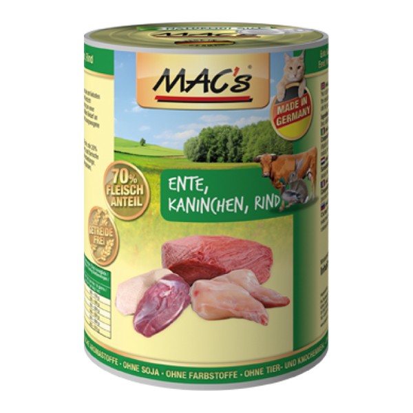 MAC’s Cat Ente, Kaninchen & Rind 400 g Dose