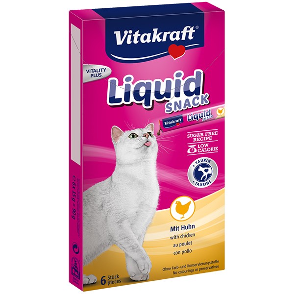 Vitakraft Cat Liquid-Snack mit Huhn + Taurin 6 x 15 g