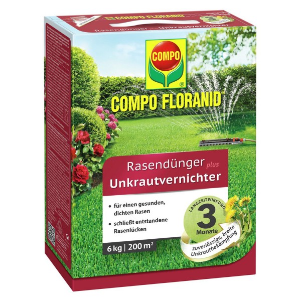 COMPO FLORANID® Rasendünger plus UV 6 kg / 200 m² Schachtel