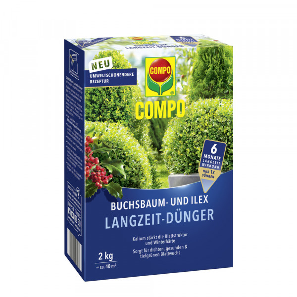 COMPO Buchsbaum- und Ilex Langzeit-Dünger 2 kg für 40 m²