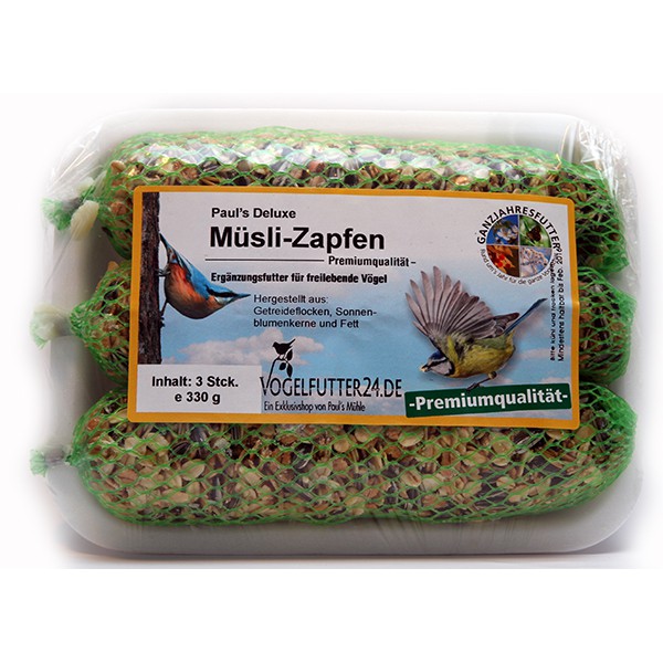 Pauls Deluxe Müslizapfen - Premiumqualität - 3 Stück 330 g (Sauerland)