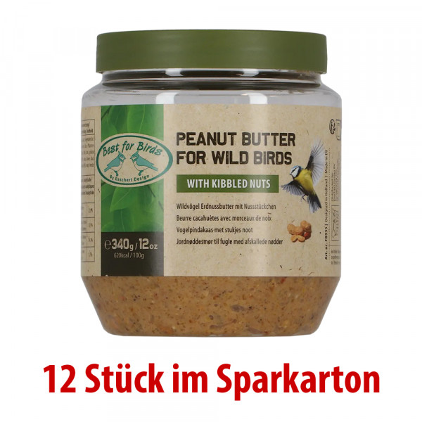 Erdnussbutter für Wildvögel kalorienreich FB935 (12 x 340g)