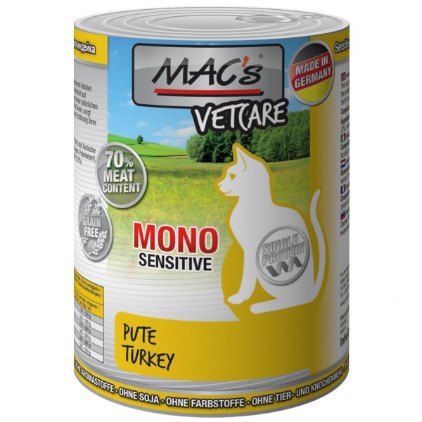 MAC’s Cat Vetcare MONO Sensitive Pute 800 g Dose
