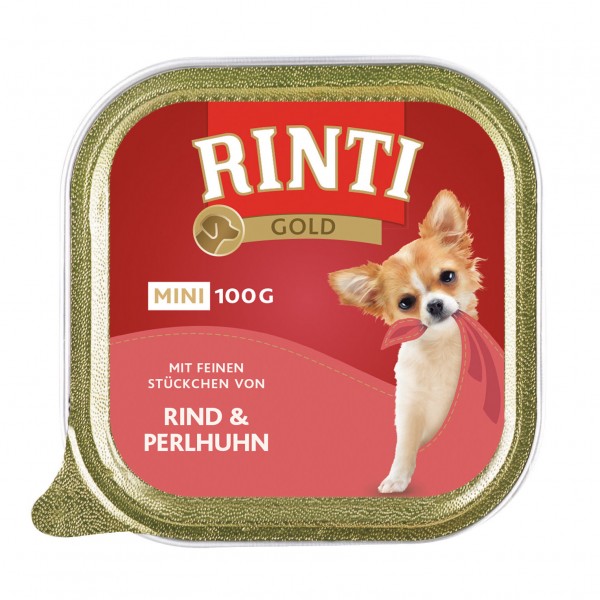 Rinti Gold mini Rind & Perlhuhn Schale 100 g