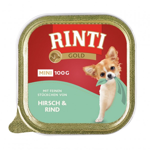 Rinti Gold Mini Hirsch & Rind 100 g Schale