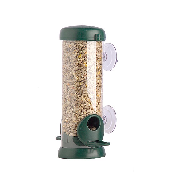 Fensterfütterer für Körnerfresser grün, Ø 7,5 cm, Höhe: 22 cm, Modell 00835/0