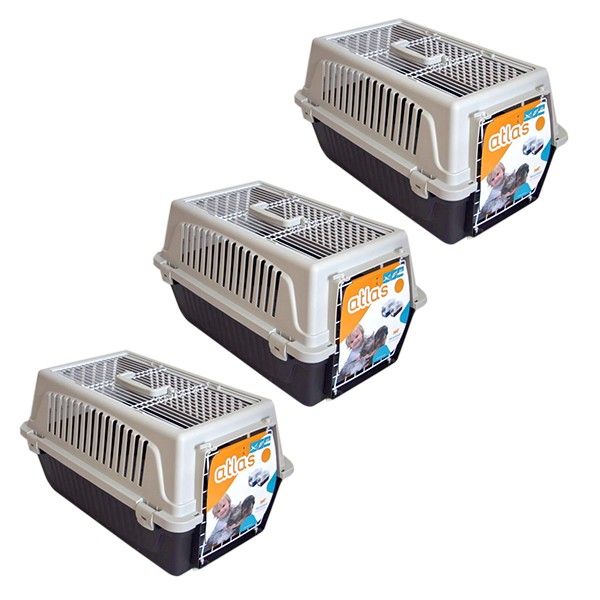 3 x Ferplast Transportbox Atlas 20 open + Kissen