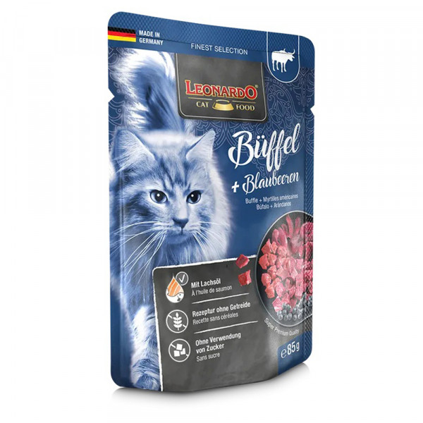 NEU: Leonardo FINEST SELECTION Büffel & Blaubeeren 85 g (Frischebeutel)