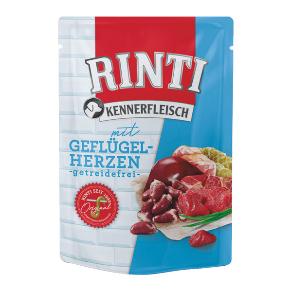 Rinti Kennerfleisch Geflügelherzen Frischebeutel 400 g getreidefrei