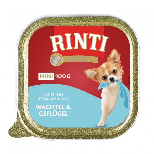 Rinti Gold Mini Wachtel & Geflügel 100 g Schale