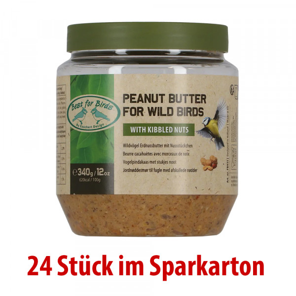 Erdnussbutter für Wildvögel kalorienreich FB935 (2 x 12 x 340g) Sonderposten MHD: 06/2026