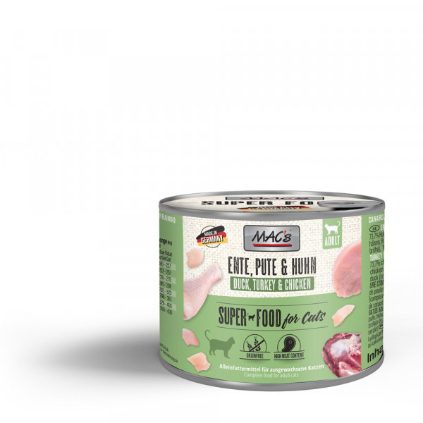 MAC's Cat Ente, Pute & Huhn getreidefrei 200 g Dose