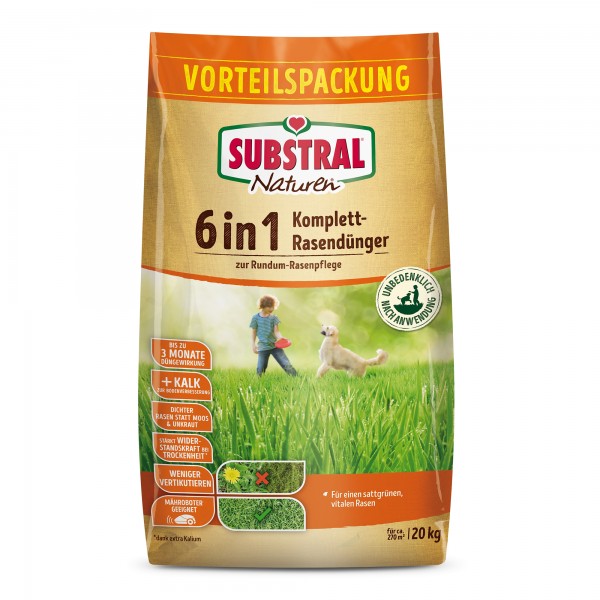 SUBSTRAL Naturen 6 in 1 Komplett-Rasendünger 20 kg