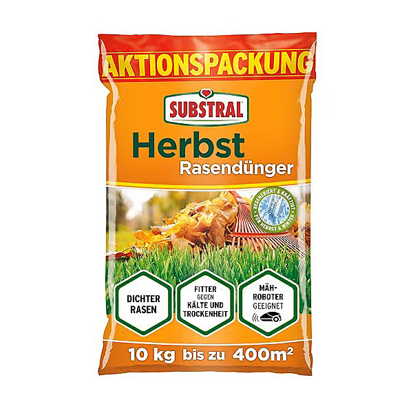 SUBSTRAL Herbst Rasendünger 10 kg (für bis zu 400 m²)