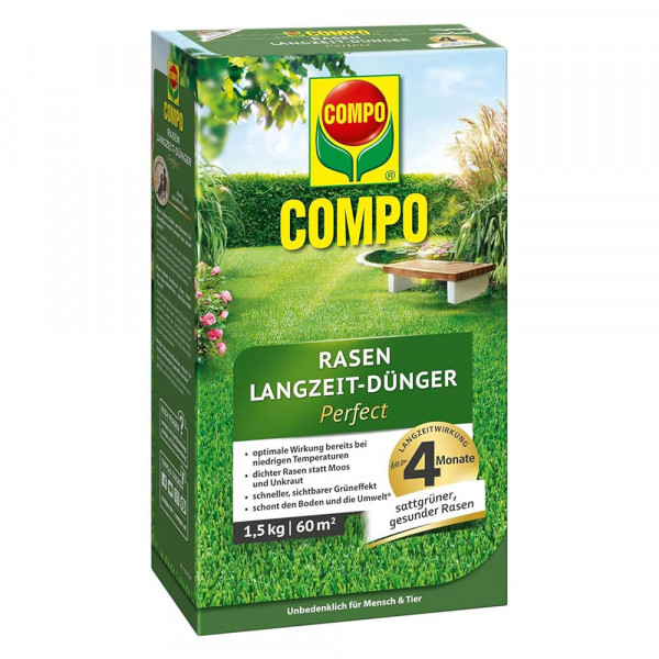 COMPO Rasen Langzeit Dünger Perfect 1,5 kg für 60 m²