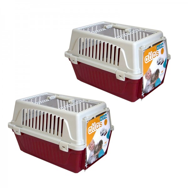 2 x Ferplast Transportbox Atlas 10 open + Kissen