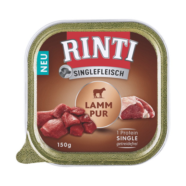 Rinti Singlefleisch Lamm pur 150 g Schale getreidefrei