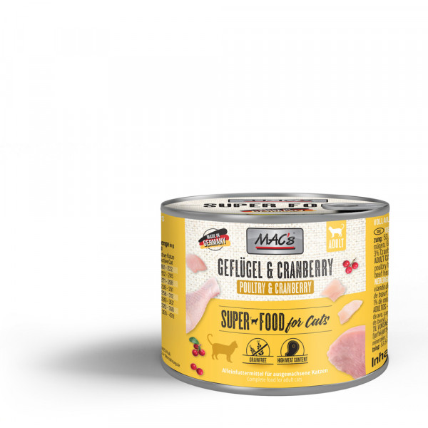 MAC’s Cat Geflügel & Cranberry getreidefrei 200 g Dose