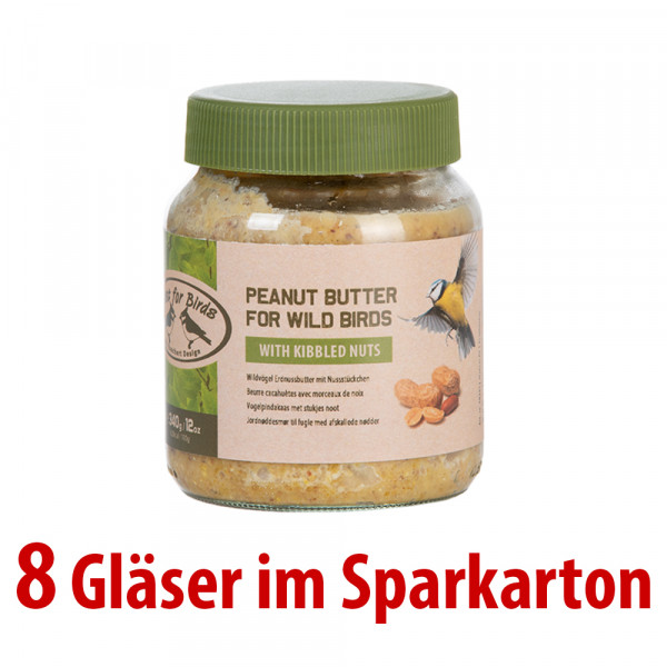 Erdnussbutter für Wildvögel 8 Gläser im SPARKARTON (8 x 340 g = 2,7 kg) FB261