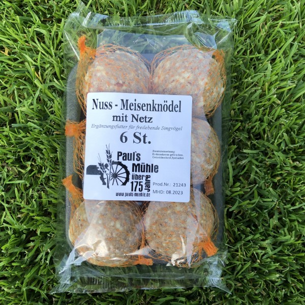 Paul´s Mühle Nuss-Meisenknödel mit Netz Premiumqualität 16 x 6 Stück (96 Stück) im Karton