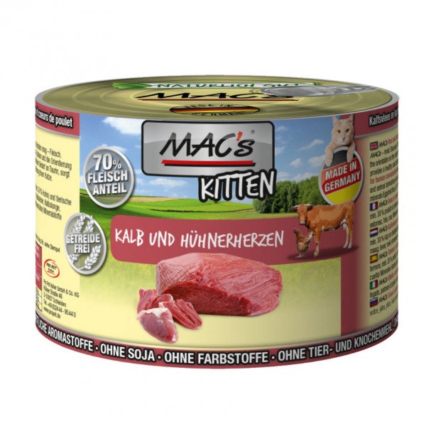 MAC’s Cat Kitten Kalb & Hühnerherzen 200 g Dose