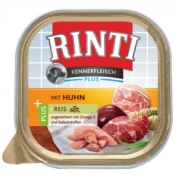 Rinti Kennerfleisch Plus Huhn + Reis Schale 300 g