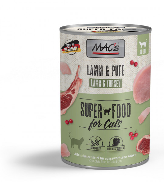 MAC’s Cat Lamm & Pute getreidefrei 400 g Dose