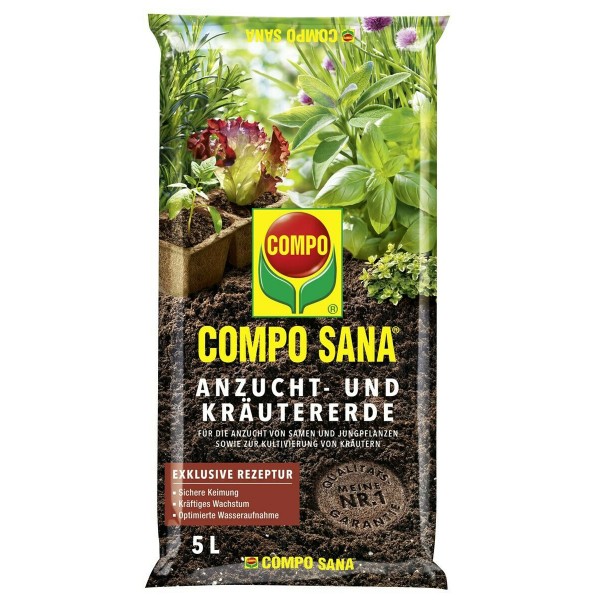 COMPO SANA Anzucht- und Kräutererde 5 Liter