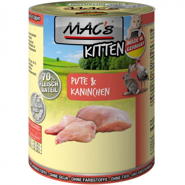 MAC’s Cat Kitten Pute & Kaninchen 400 g Dose