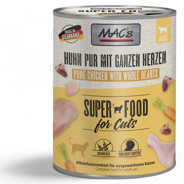 MAC’s Cat Huhn PUR mit ganzen Geflügelherzen 800 g Dose